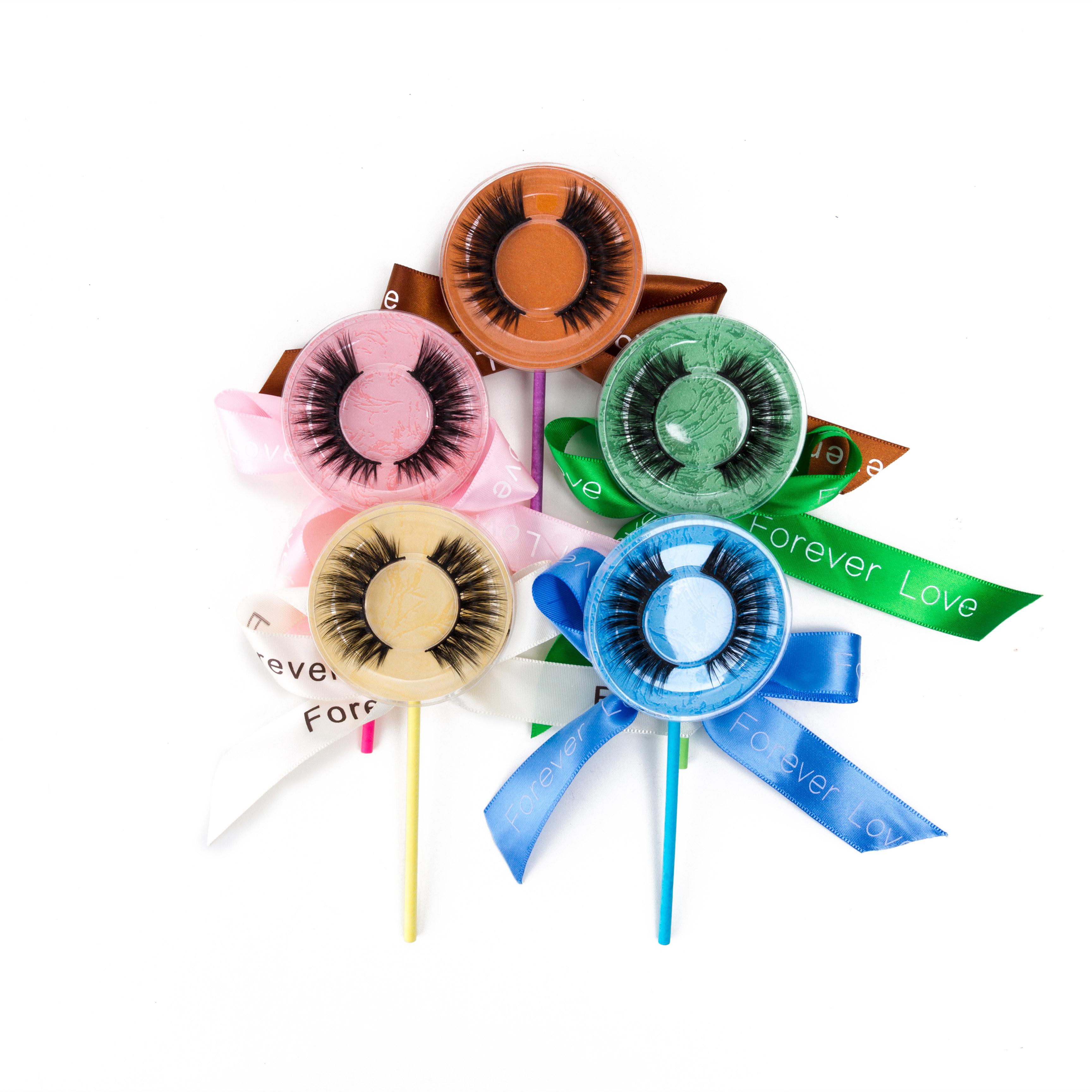 

2021 Private Label Lollipop package Lash Beauty False Mink Eyelashes Handmade Lashes Mink Eyelashes Eye Lashes Private Free