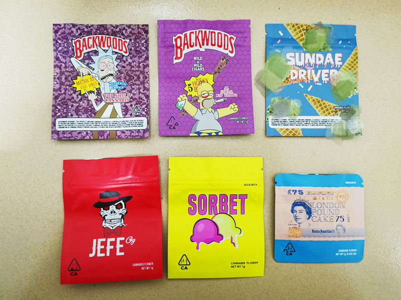 

1g mylar bag resealable zipper packwoods sundae driver jefe sorbet 8*10cm london pound cake billy kimber garrison lane 3.5g