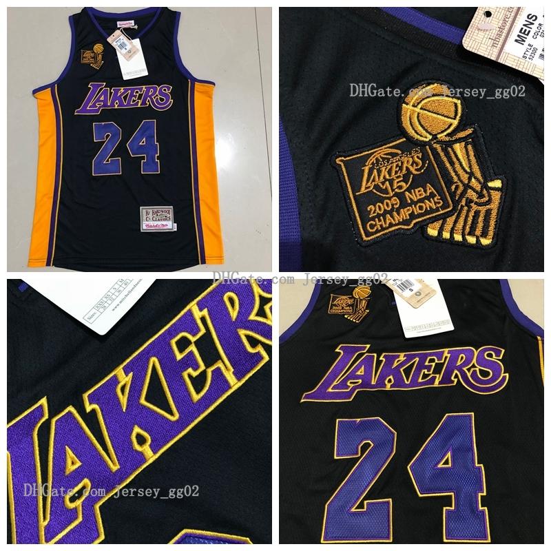 

Los men Angeles Lakers Kobe 8 Bryant nba black jerseys basketball jersey Mitchell & Ness 2009 Final champion, Black;red
