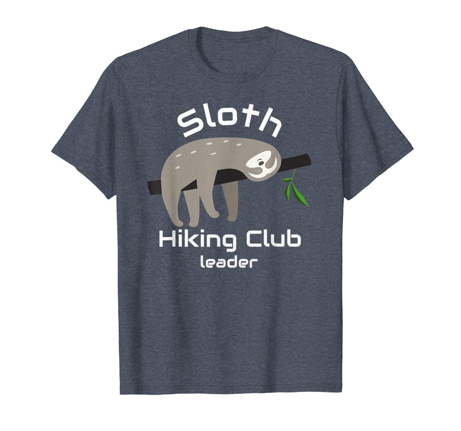 

sloth hiking club leader t shirt, White;black