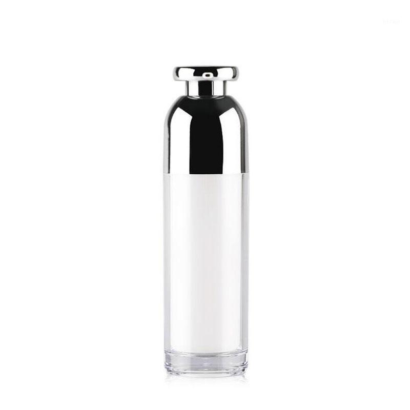 

Storage Bottles & Jars 100ml High End Acrylic Lotion Bottle Refillable Moisturizing Milk Container Round Emulsion Travel Makeup Tool 12pcs/l