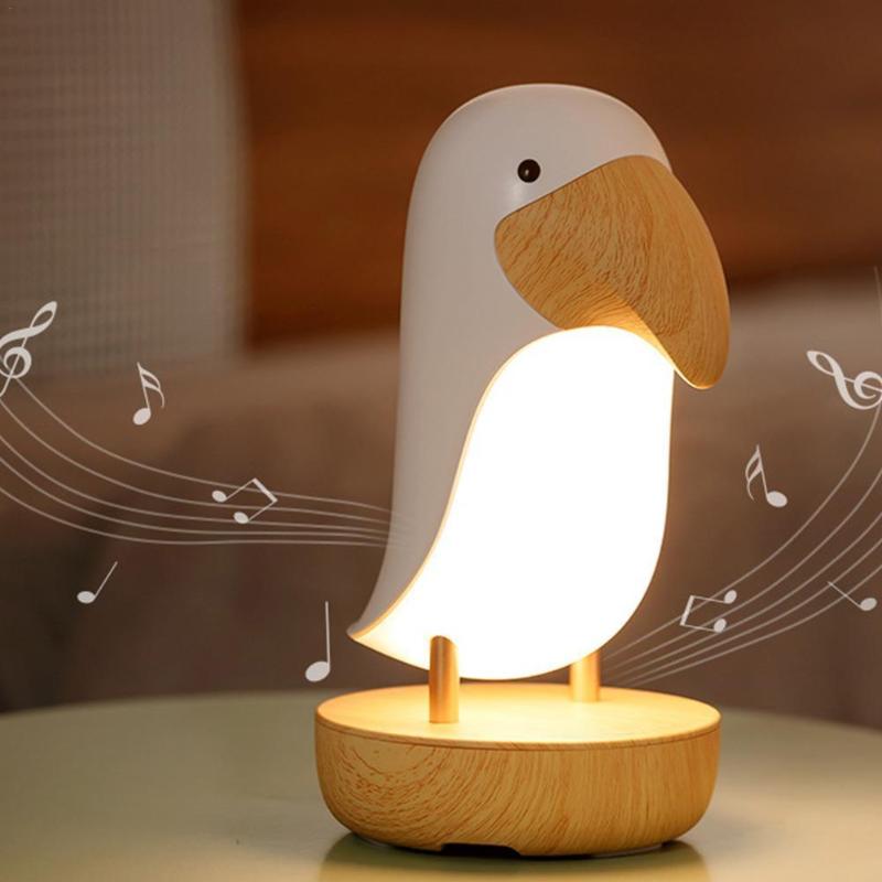 

Night Lights Bird - USB Rechargeable LED Light, Table Lamp, Dimmable Home Lighting, Bluetooth Speaker Anime Lightings
