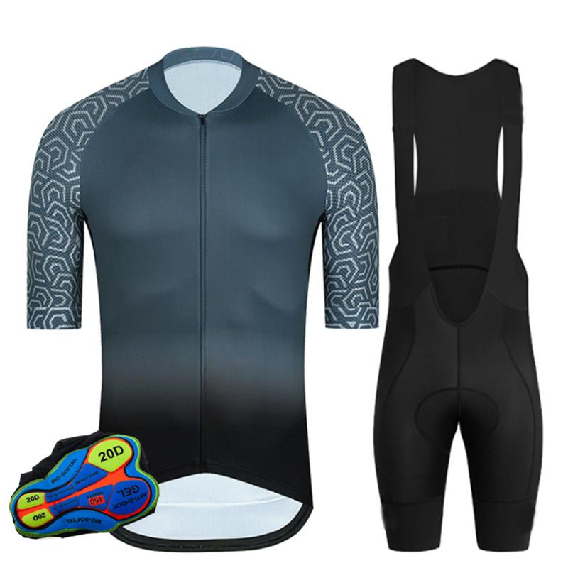 

Racing Sets Men's Summer Outdoor Cycling Suit Sports Triathlon Long Sleeve Sunscreen Breathable, Black;blue