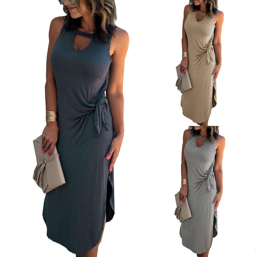 

lace up vest dress for women in spring and summer, Black;gray