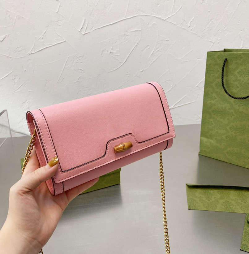 

2021 brand luxury chain bag cowhide material messenger bag handbag mini bamboo decoration bag 19*10cm