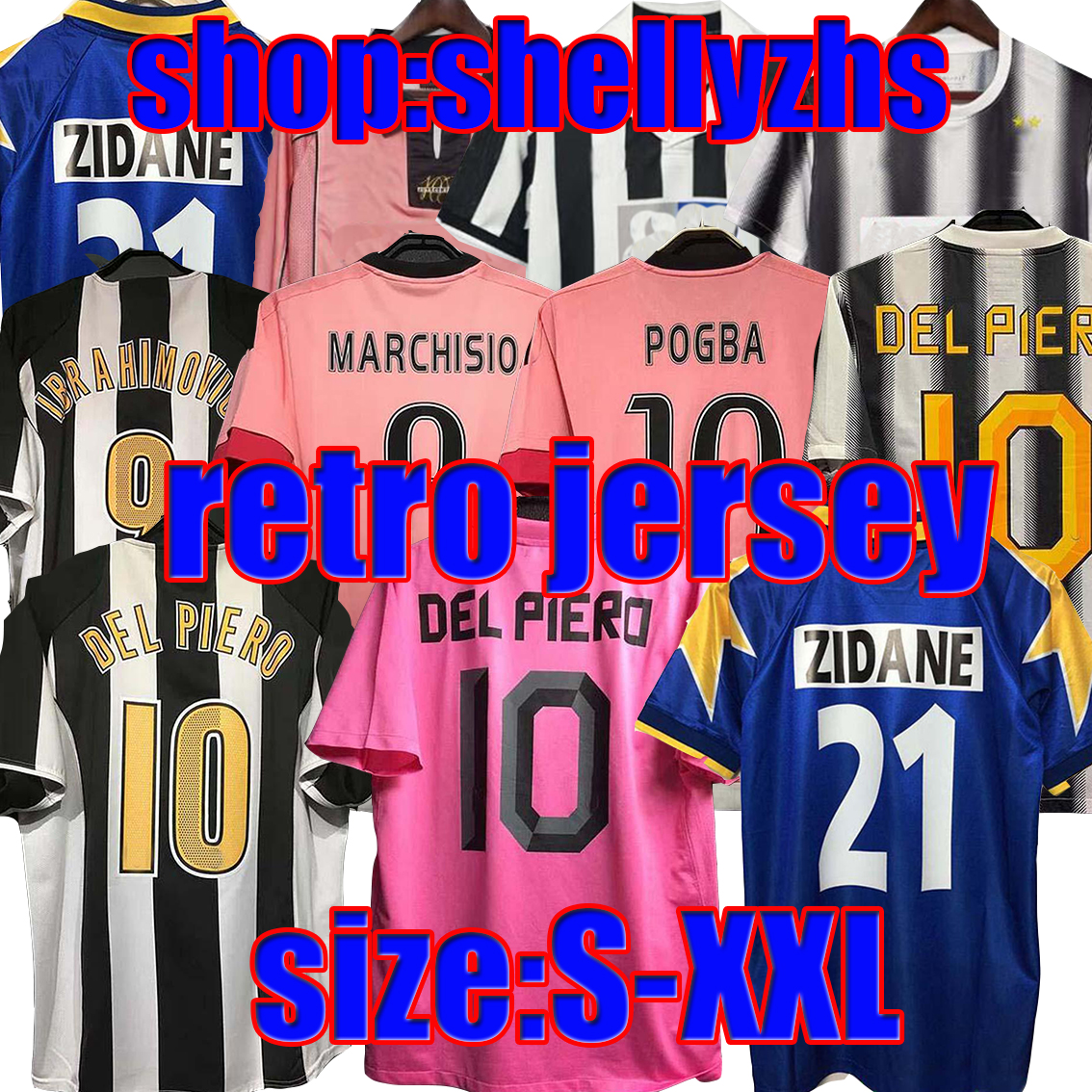 

juventus retro soccer jersey 84 85 95 97 98 99 00 02 03 04 05 11 12 15 16 MARCHISIO POGBA DEL PIERO MATRI IBRAHIMOVIC ZIDANE Vintage Classic, Black;yellow