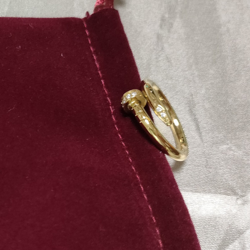 

C Love Ring with 3mm wedding ring Woman Jewelry Rings Men Promise Velet Bag S12101