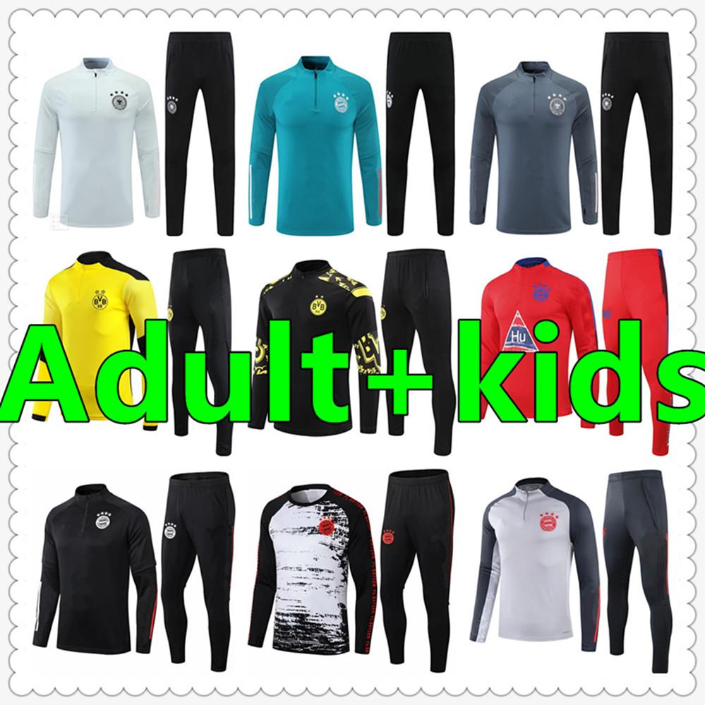 

Bayern Munich Dortmund football jersey Adult kit soccer tracksuit chandal futbol survetement foot jerseys 2021 jacket kids Trainers training, Black