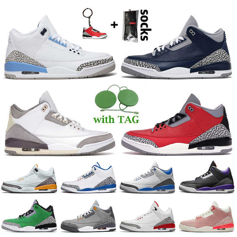 

2021 Top Quality Jordon 3s Jumpman 3 Basketball Shoes Jorden UNC Georgetown Midnight Navy A Ma Maniere Red Cement Jodan Mens Trainers, D41 mocha 40-47