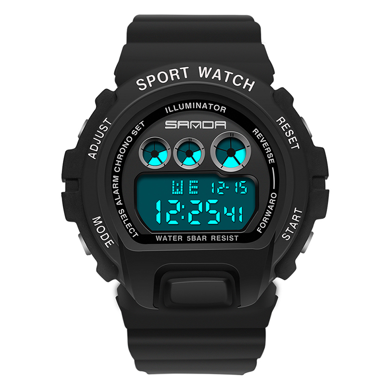 

Casual Watches Boy SANDA Fashion Outdoor Electronic Sports Watch for Man And Couple Multi Colors High Hardness Glass Resin Strap 5ATM Stopwatch Calendar Luminous, White rose gold