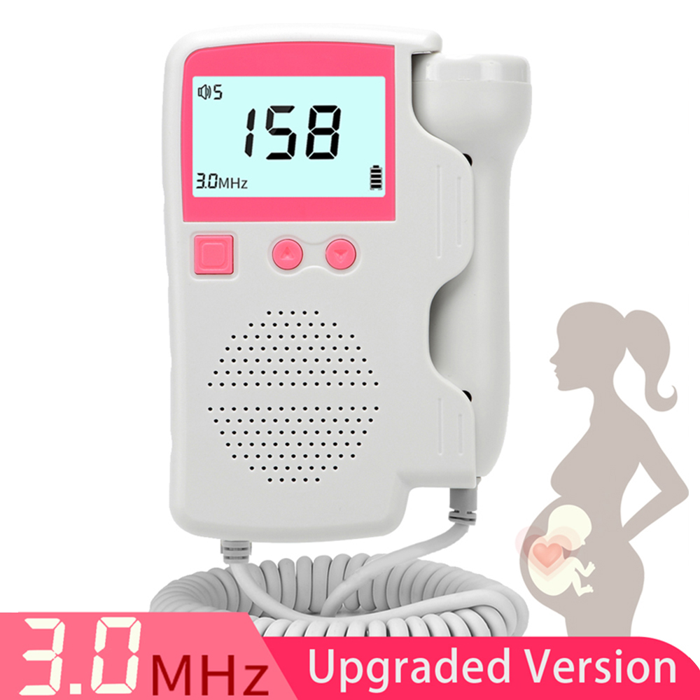 

Doppler Fetal&Baby Heart Rate Detector Monitor With 3.0Mhz Probe Medical Ultrasound Pregancy LCD Curve Display No Radiation