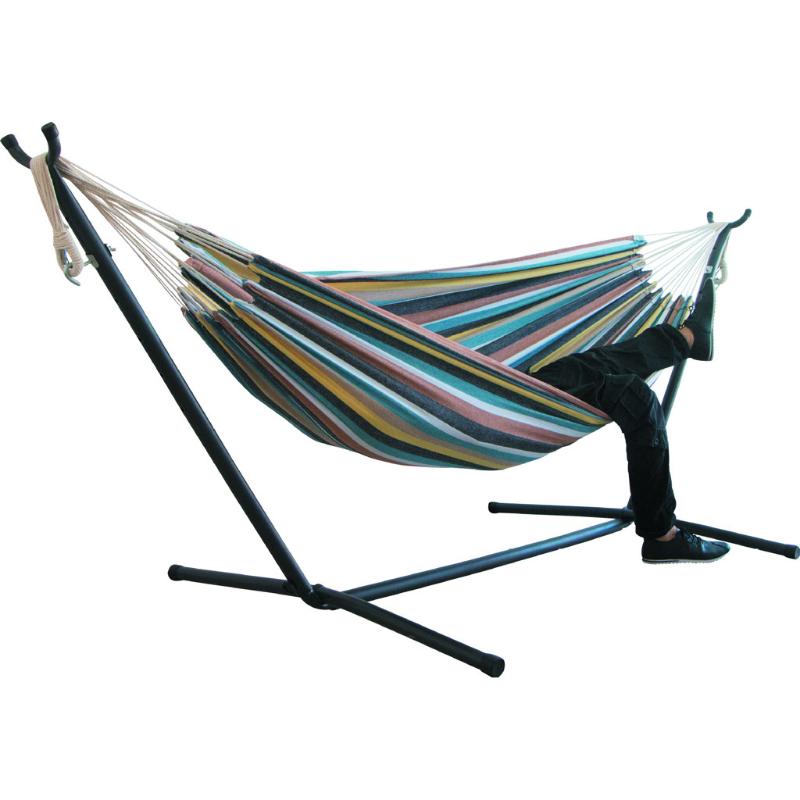 

Camp Furniture Undefined Two-person Hammock Camping Thicken Swinging Chair Outdoor Hanging Bed Canvas Rocking Not With Stand 200*150cm