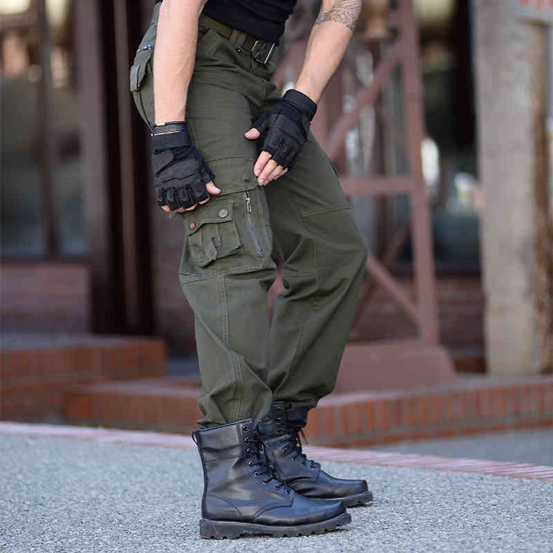 

Military Clothing Urban Tactical Pants Men Cotton SWAT Army Cargo Pants Casual Many Pockets Zipper Soldier Combat Trousers Male 210518, Army green