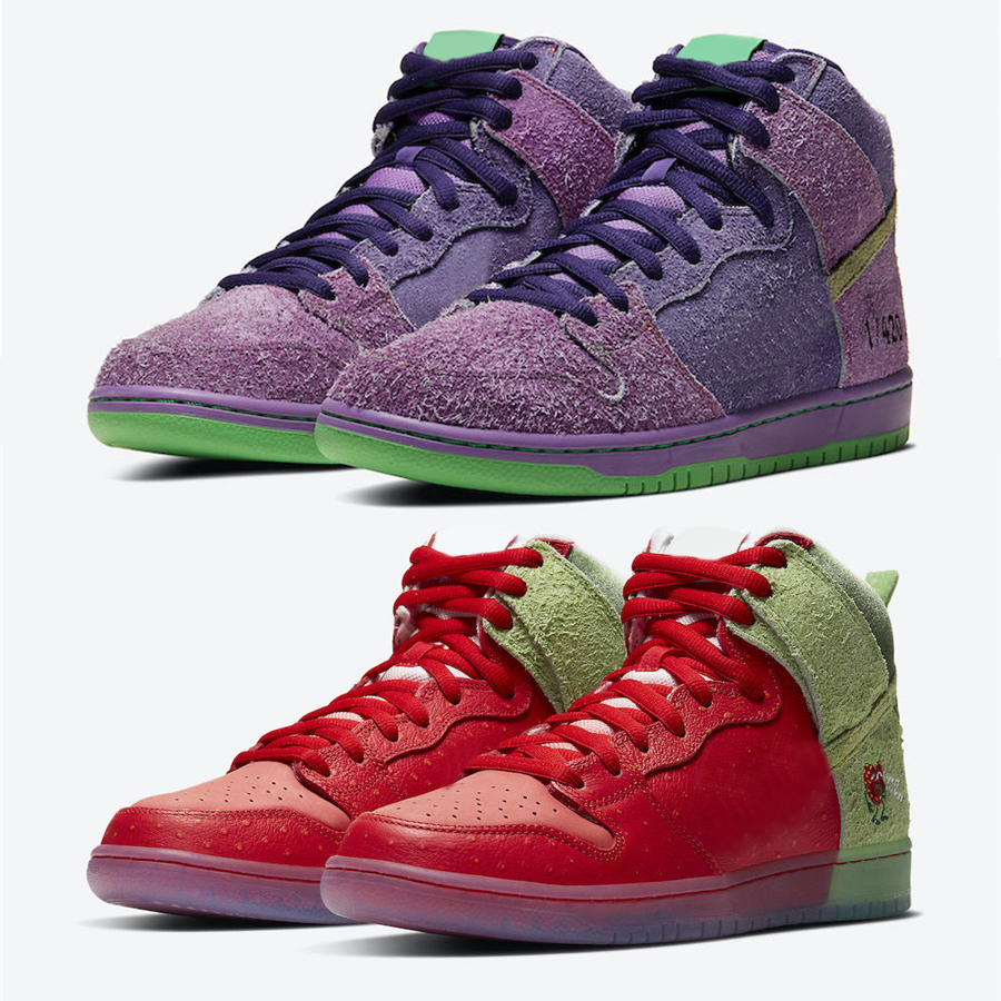 

2021 Authentic Dunk High Pro SB Reverse Skunk Purple Strawberry Cough Men Shoes University Red Spinach Green Magic Ember Outdoor Sports Snea