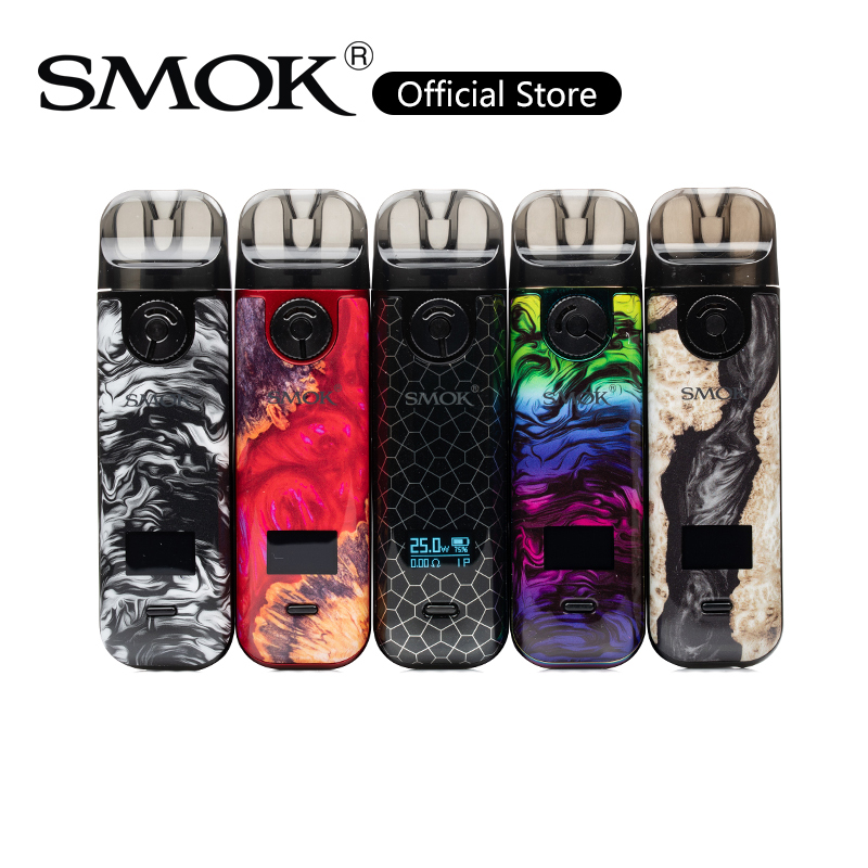 

SMOK Novo 4 Kit 25W Pod System 0.49-inch OLED Vape Device Built-in 800mah Battery with 2ml Cartridge 0.8ohm LP1 Mesh Coil 100% Original, Black carbon fiber