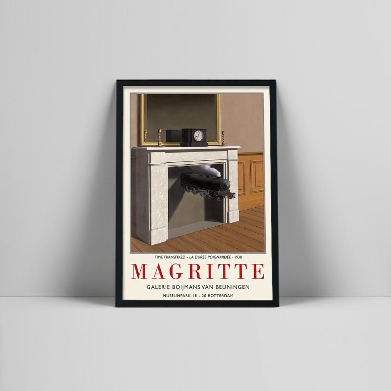 

Paintings Rene Magritte Famous Abstract Canvas Painting Time Transfixed Posters And Print Wall Art Picture For Living Room Home Decoration