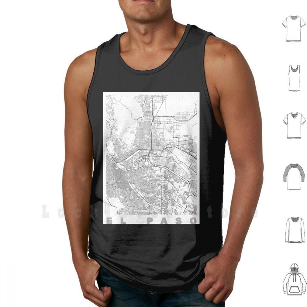 

el paso map line tank vest sleeveless usa us united states america modern retro vintage home gray rust, White;black