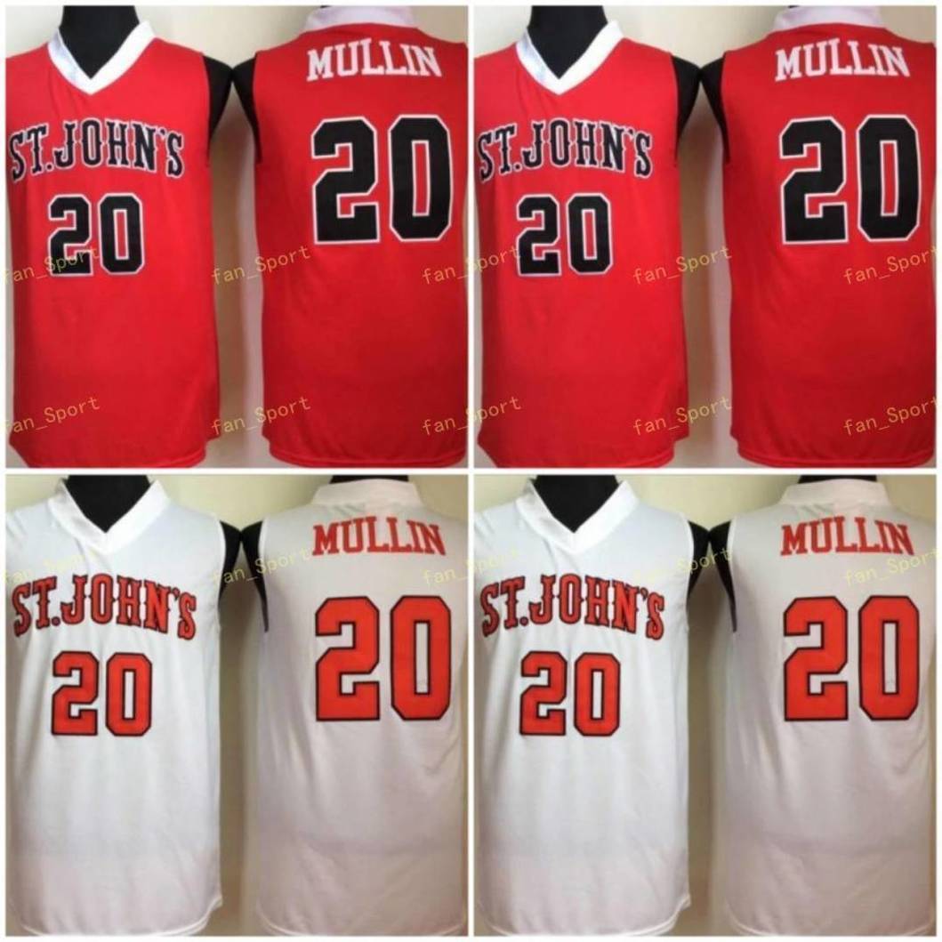

Vintage St. Johns University Chris Mullin College Basketball Jerseys Cheap Red White Chris Mullin #20 Stitched Shirts S, Black