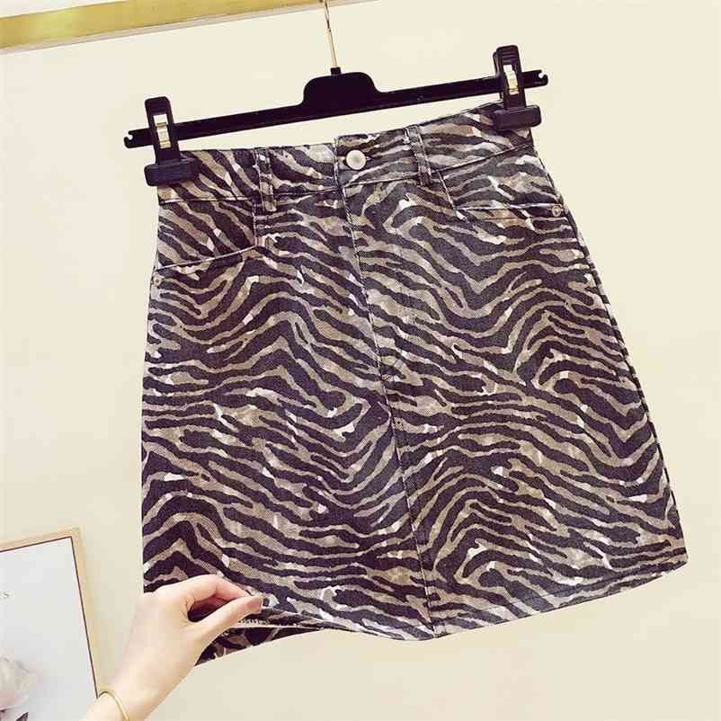 

Summer Autumn Fashion Women's Zebra A Line Skirts Female Skirt A4160 210519, Brown
