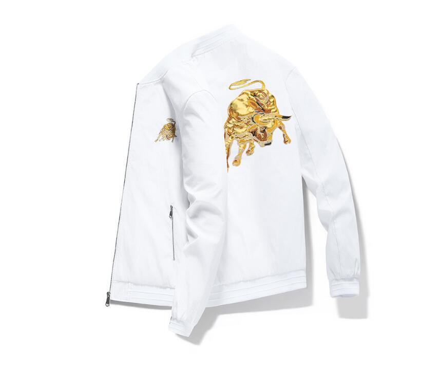 

2021 autumn men's trendy brand jacket popular fashion Taurus embroidered jacket trend Korean baseball collar jacket, W1