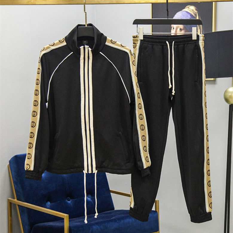 

autumn and winter 20ss new letter reflective luminous suit ins chaohuochao men's and women's sports leisure suit, White;black