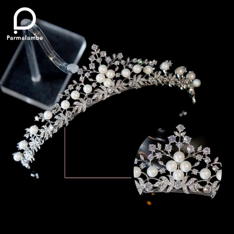

Hair Clips & Barrettes Simple Fashion CZ Pearls Crown Headband Gorgeous Tiaras And Crowns For Women Wedding Ornaments Bridal Jewelry Accesso