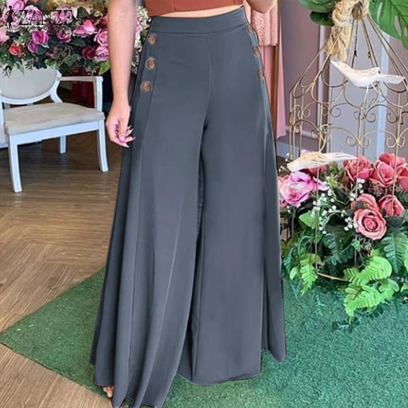 

wide leg spring solid women capri trouser middle waist pantalon palazzo casual suit pants oversized, Black;white