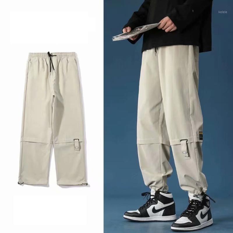 

Men's Pants Fashion Harajuku Cargo Korean Streetwear Joggers Men Trousers Harem Pant Casual Clothing Elastic Waist Male, Black