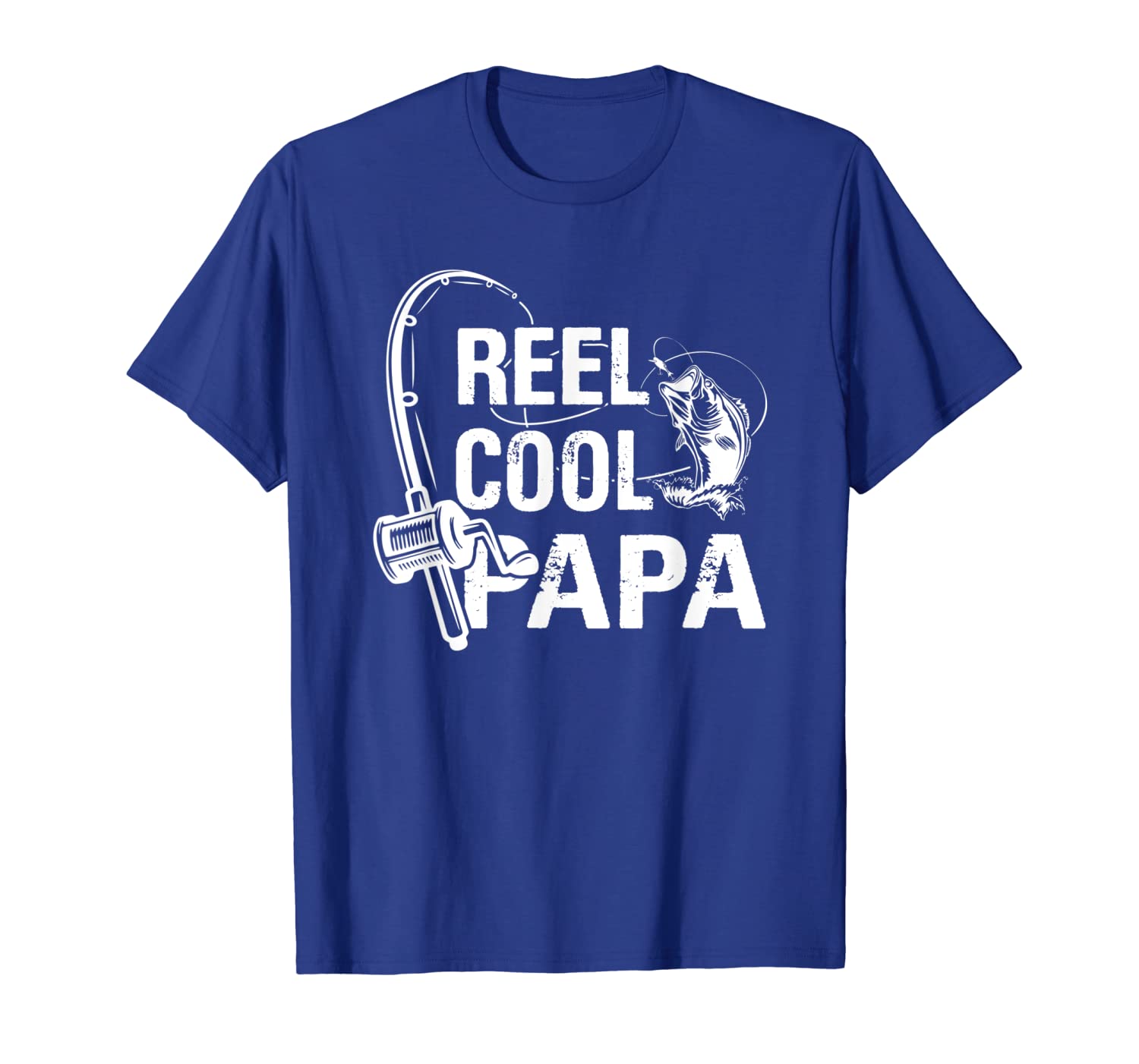 

Reel Cool Papa T-Shirt Fishing Daddy Father's Day Shirt, White;black