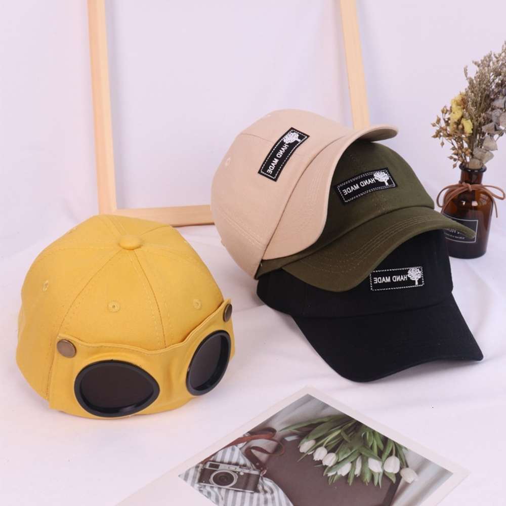 

Sun hat Pilot parent child glasses men's and women's Sunglasses baseball cap children's handsome personality fashion sunshade hat, Blue;gray