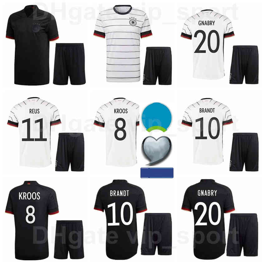 

2021 2022 Germany Soccer 14 Jamal Musiala Jerseys Set 18 Leon Goretzka 9 Kevin Volland 25 Thomas Muller National Team Football Shirt Kits, White
