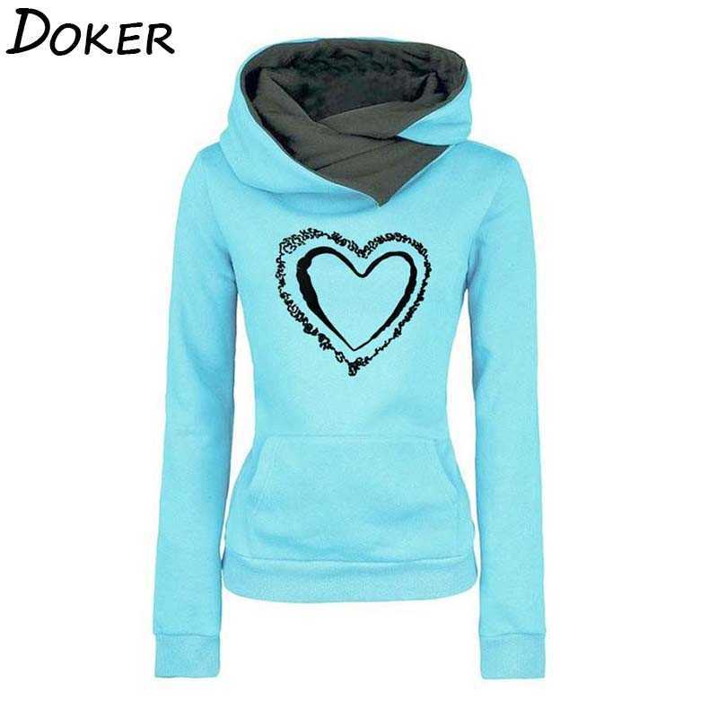 

Women Hoodies Sweatshirts Autumn Winter Fashion Embroidered Long Sleeve Plus Size Hoody Ladies Casual Warm Pullovers 210603, Black