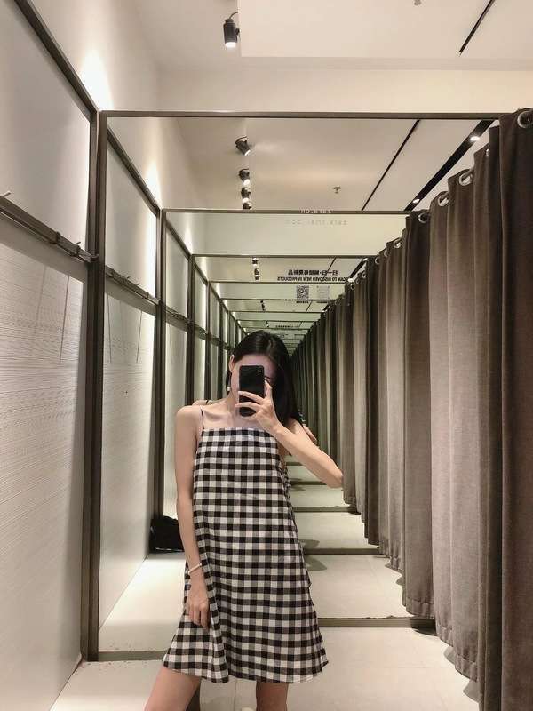 

women's Dresses ins Casual Plaid holiday dress, Picture color