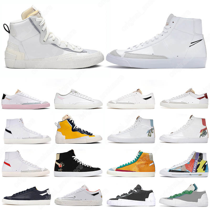 

36-45 Blazer Mid 77 Vintage Low Men Women Casual Shoes Forest Green Habanero Red Pacific Blue Optic Yellow Multi Color Pink Foam Mens Trainers, #3