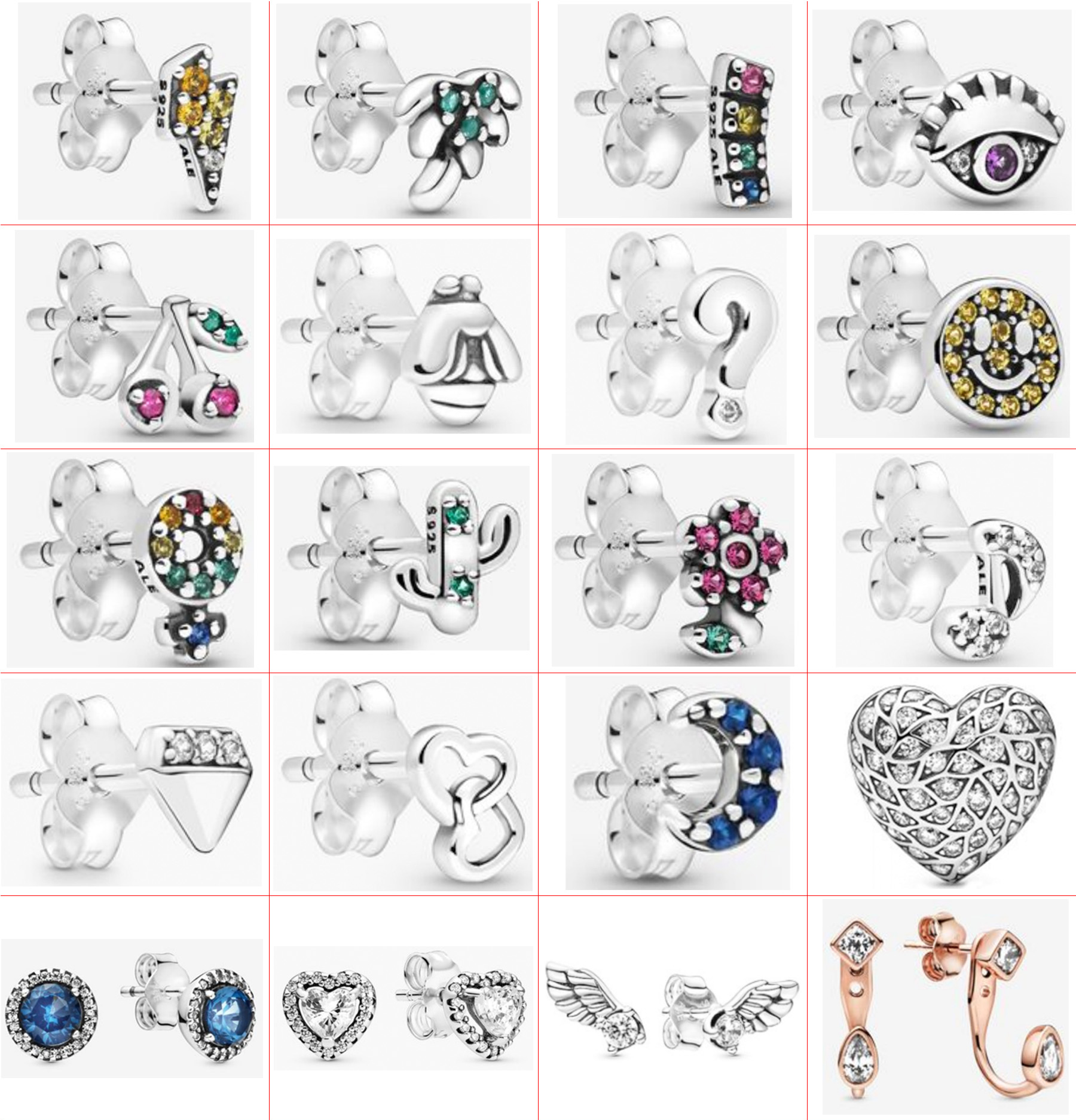 

2021 new style 925 sterling silver fashion classic DIY cartoon exquisite creative simple earrings jewelry factory direct sales