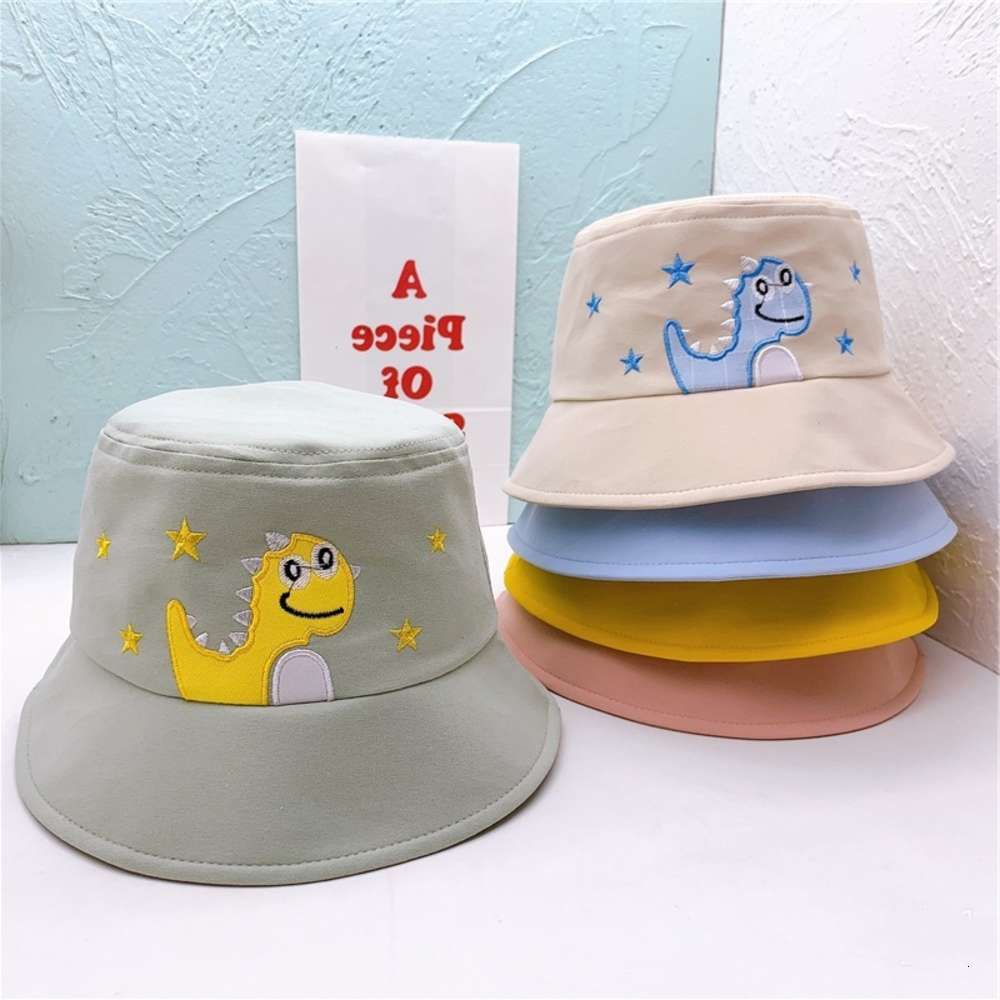 

Sun hat for children Fisherman's cartoon monochrome outdoor sunshade children's spring and autumn FLAT CAP baby basin hat, Yellow
