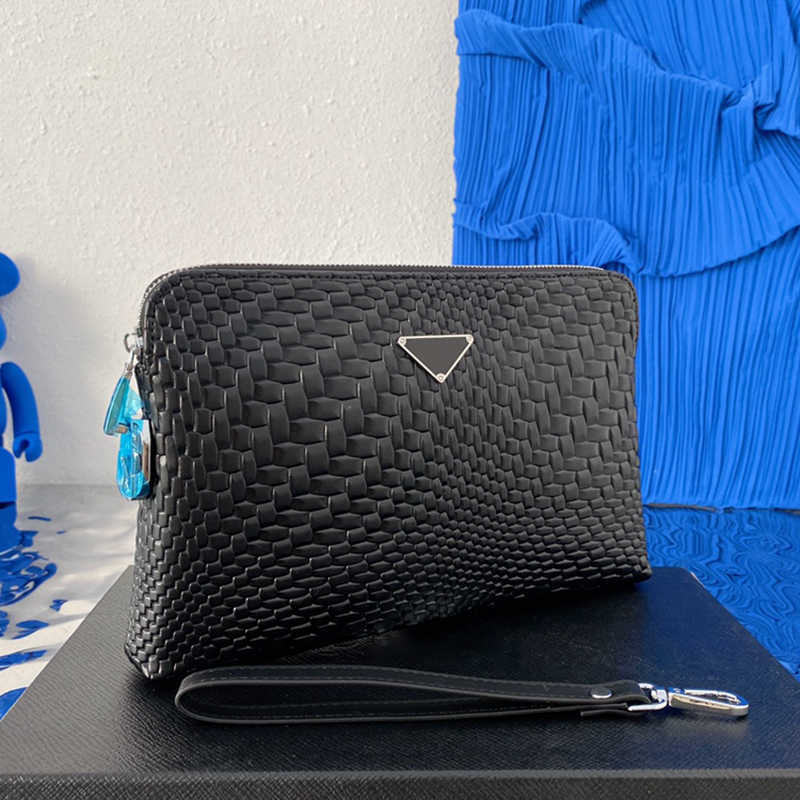 

Designer 2022Fashion Unisex Handbag Leather High Quality Totes Bag Luxury Business Men Handbags Women Clutch Bags Wallet Purse Password, Black