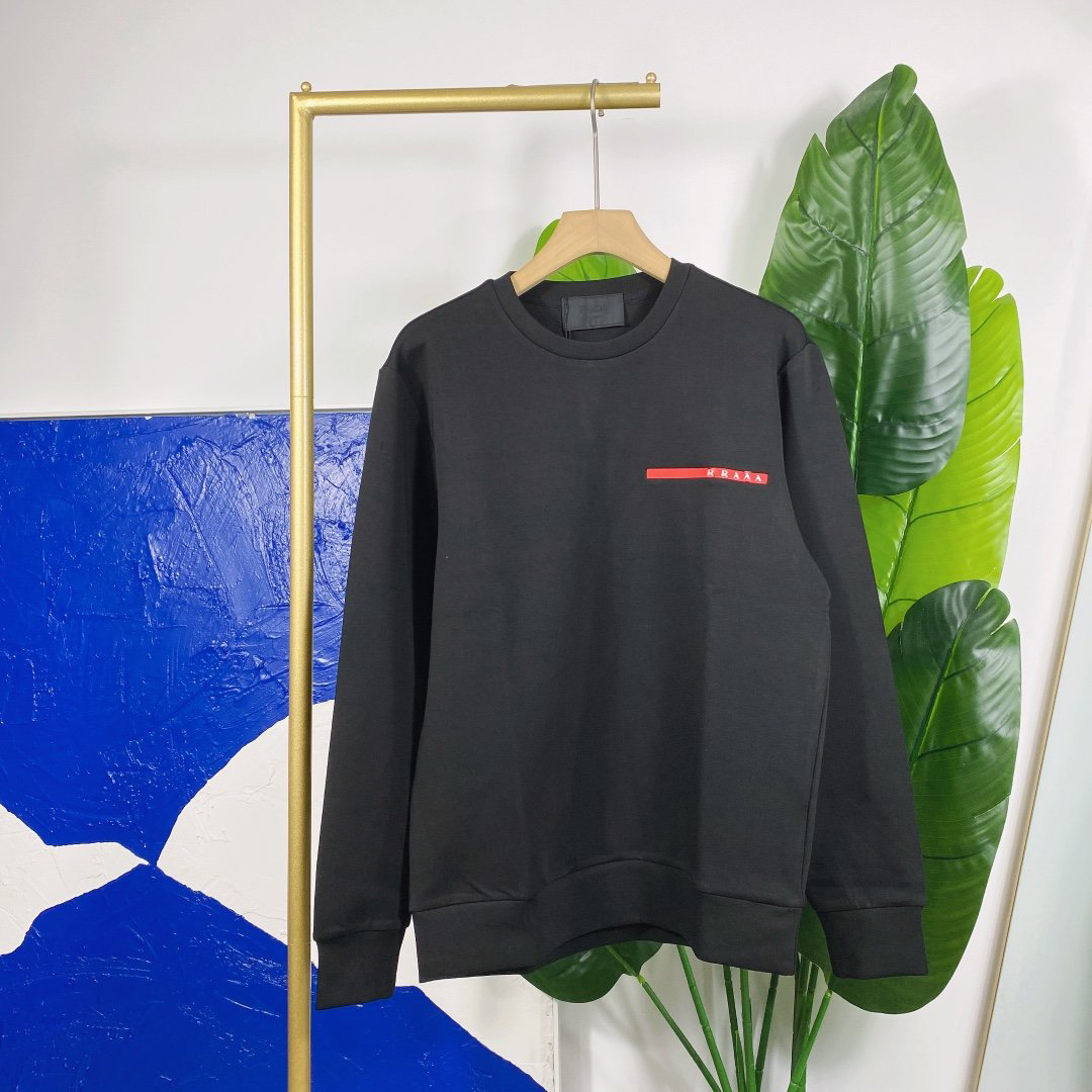 

2021 Spring and Autumn International Fashion Red Rubber Patch White Letter Print Sweatshirt Men's Designer High Quality Luxury Cotton Blended Sweatshirt