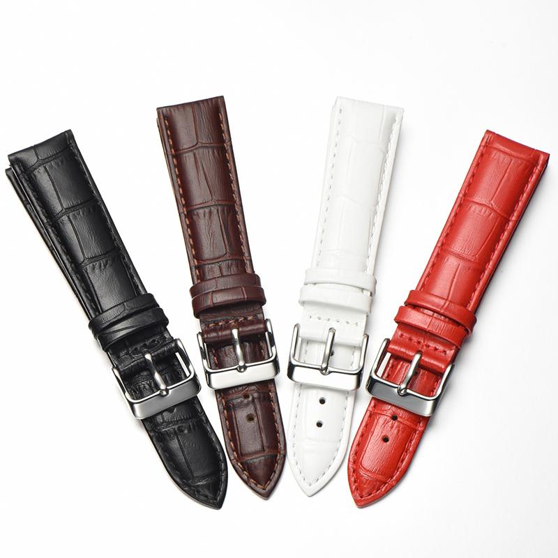 

Watch Bands ALK Watchband 18mm Genuine Cow Leather Strap 20mm Band 22mm For Wristwatches Accessories Square Pin Buckle Replace