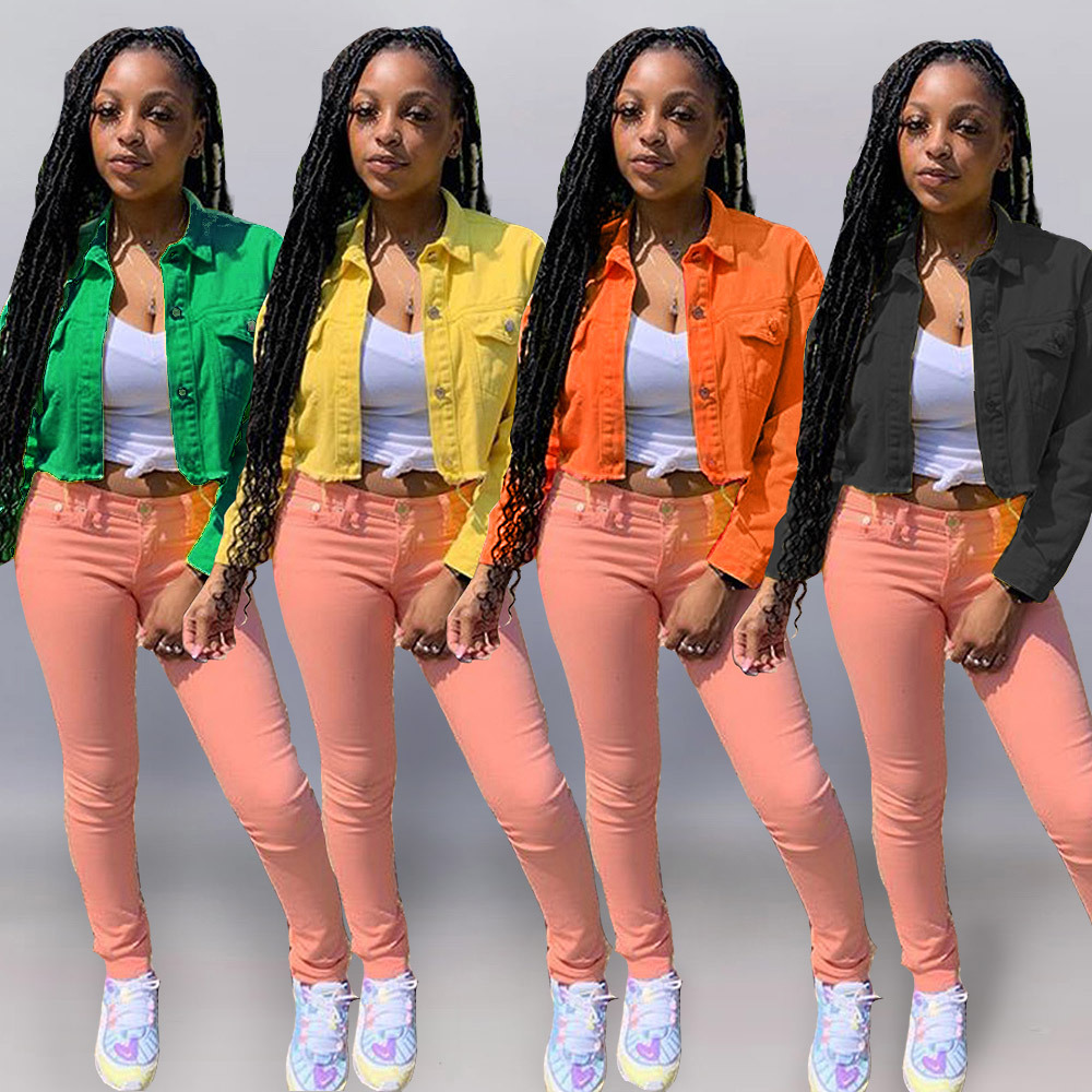 

womens Streetwear Denim Jacket Women Outwear Bodycon Jeans Coat Woman Coats Casual Ladies Cropped Female Jackets Chaqueta