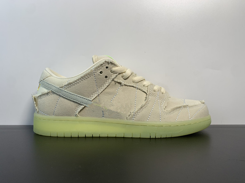 Chaussures de skateboard SB DUNK Low Mummy Lait de coco/Seafoam-Yellow Strike Causal sports Trainer Taille US4-12 Expédié avec ShoeBox