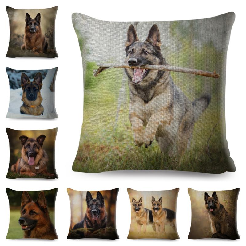

Cushion/Decorative Pillow Pet Dog Animal Case Decor German Shepherd Cushion Cover For Sofa Home Chidren Room Polyester Pillowcase Kussenhoes