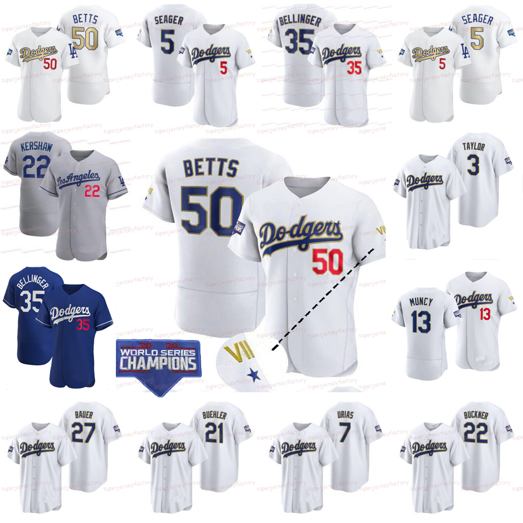 

Max Scherzer 2021 Gold World Series Mookie Betts Dodgers Jersey Trea Turner Walker Buehler Justin Turner Corey Seager Cody Bellinger Kershaw, Blue;black