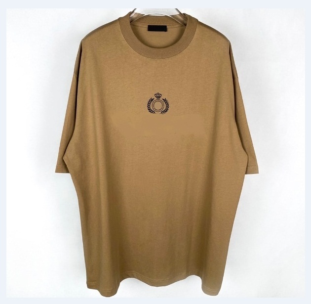 

2020SS Paris Summer Luxury fashion T Shirts crown Print Men Women Cotton Tee short sleeve high street tshirt, Black