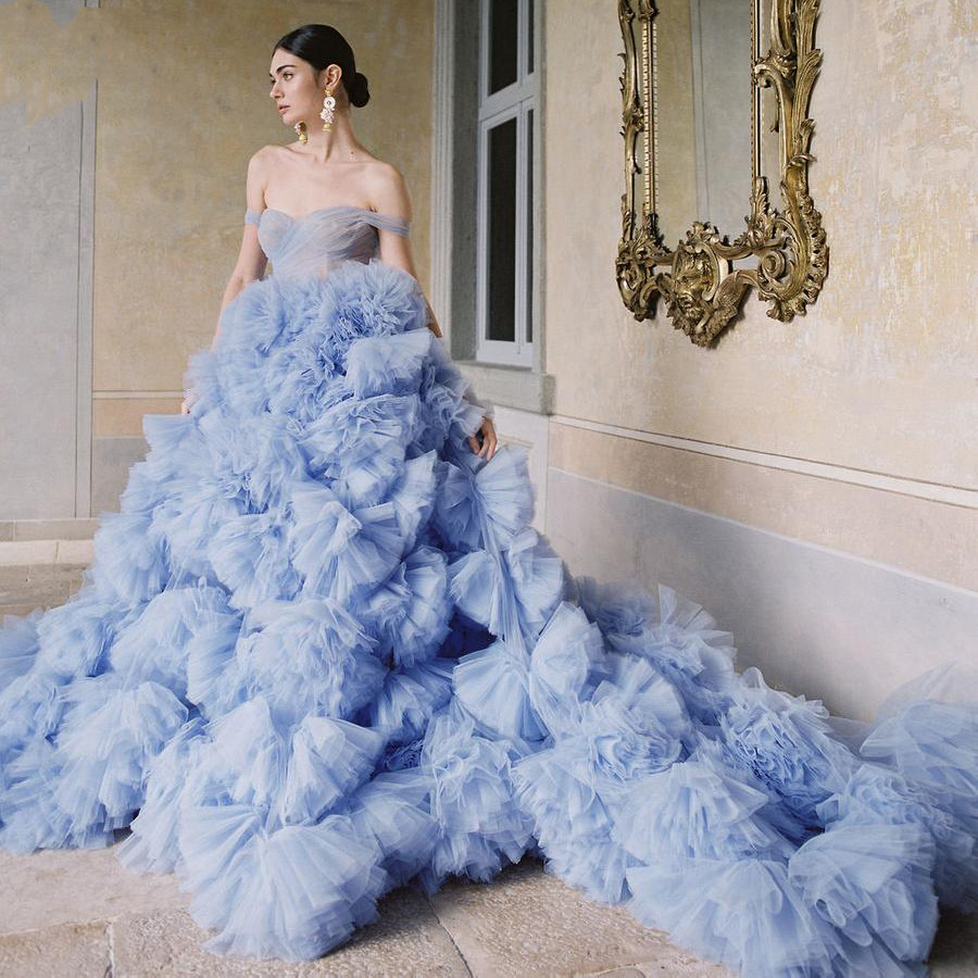

Elegant Tulle Long Evening Dress 2021 Off the Shoulder Handmade Flowers Prom Gowns Ladies Formal Occasion Wear, Gray