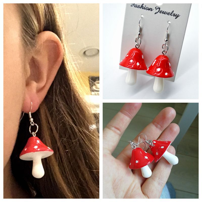 Pendientes De Champiñones Pequeños Pendientes De Mujer De A Pendientes De Champiñones Pequeños Pendientes De Mujer De A