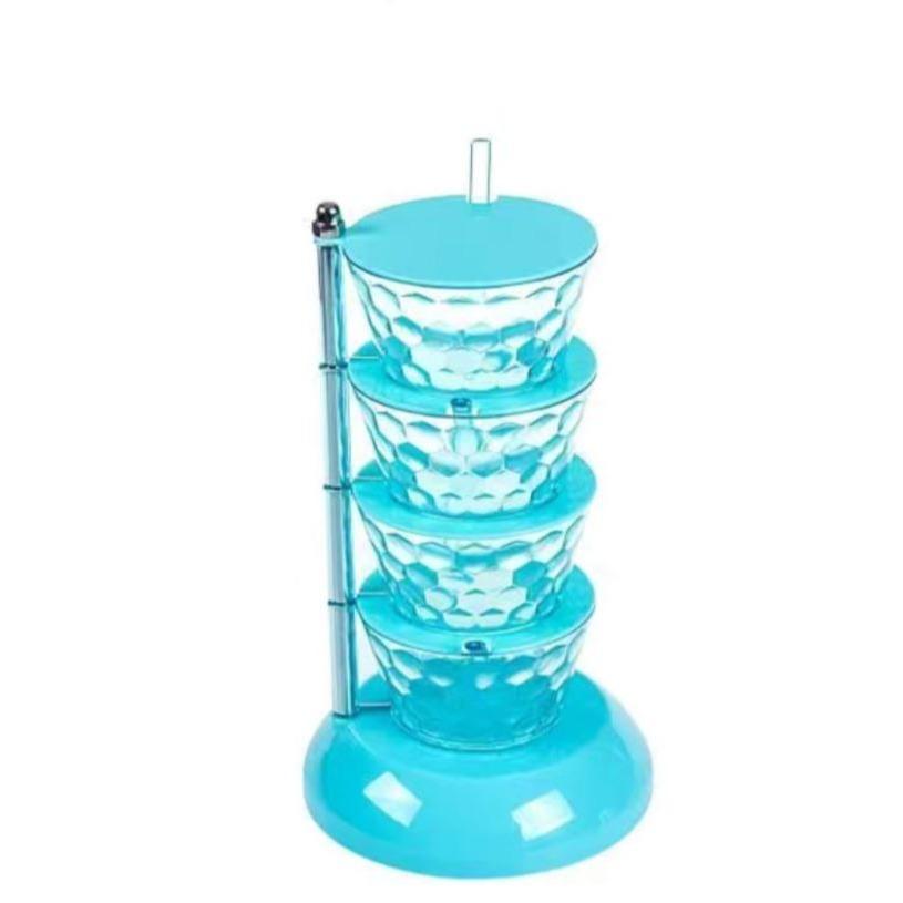 

Kitchen Rotating Vertical Spice Box Four Layers with Spoon