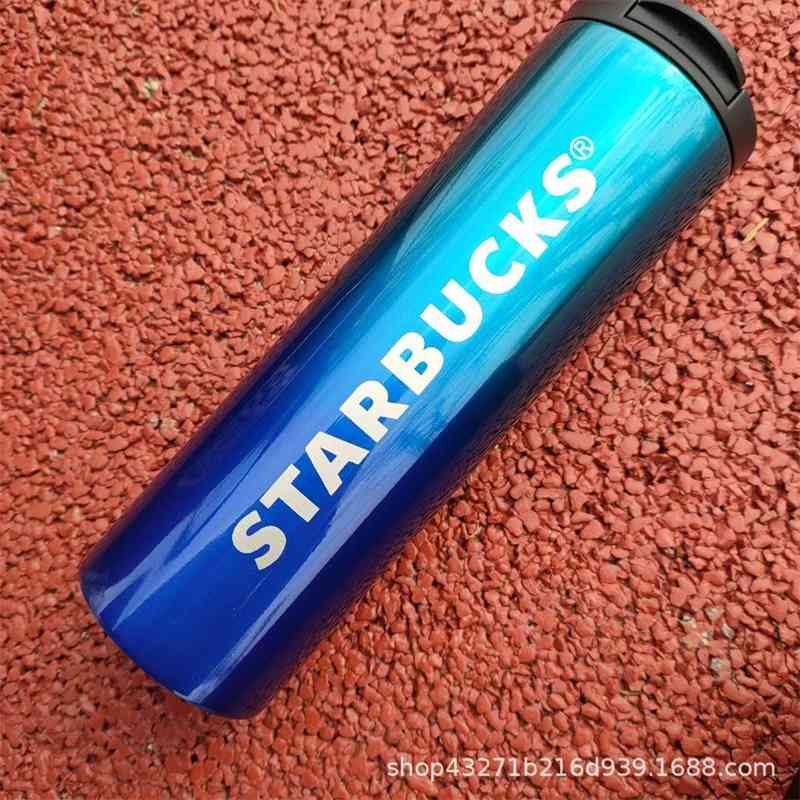 

Starbuck straight body multicolor letters double tailed Mermaid 304 stainless steel car lovers cup, Large letter white