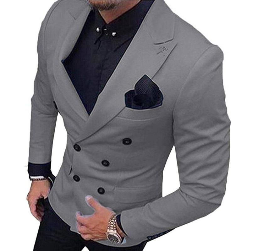 

Men's Suits & Blazers Grey Formal Jacket Mens Blazer Suit 1 Pieces Double-Breasted Notch Lapel For Weeding Party (Only Jacket) Men, Green