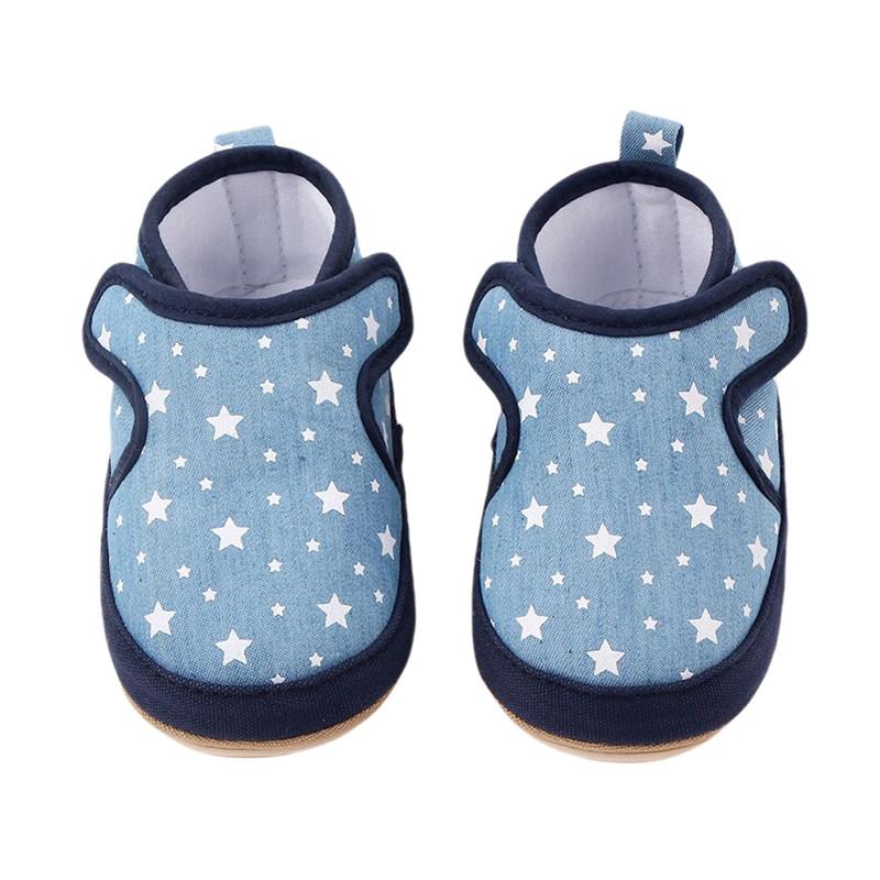 

First Walkers Toddler Infant Baby Boy Girl Canvas Shoes Star Pattern Casual Sneaker Soft Sole Crib 0-18 Month